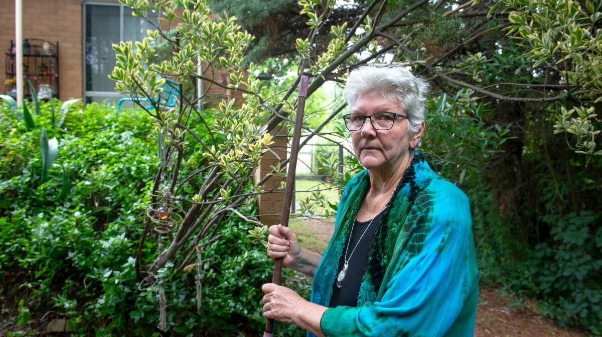 Rowan Element has built up a forest-like garden in her Wanniassa property. Picture: Elesa Kurtz 