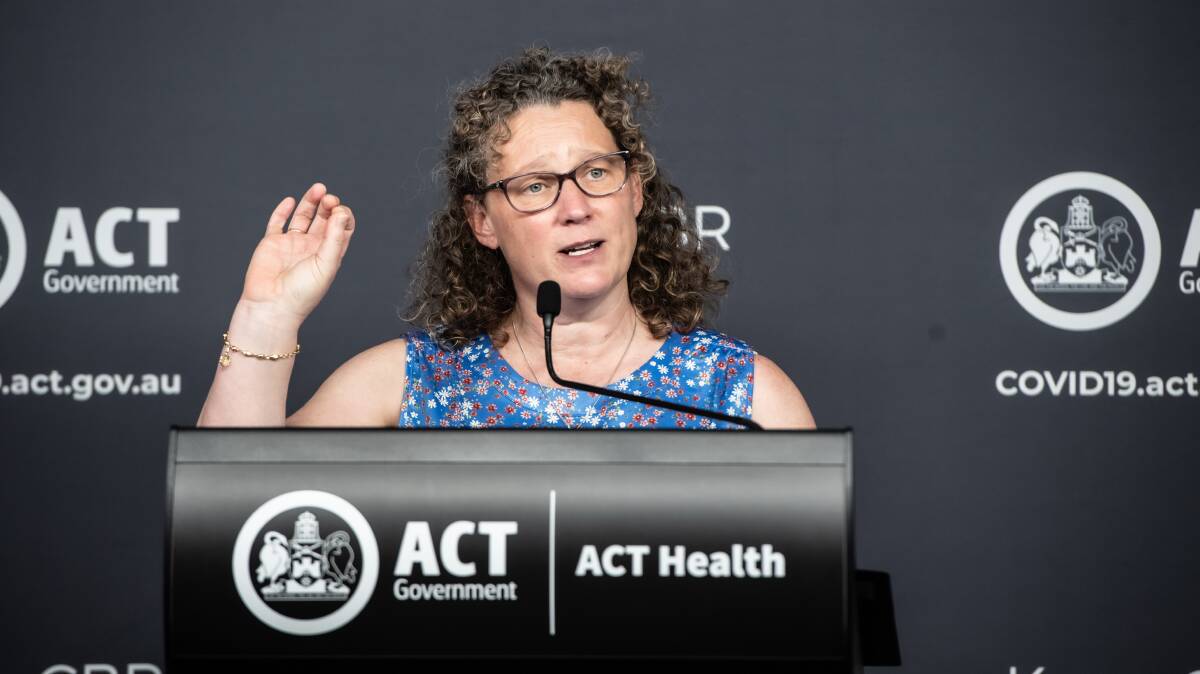 ACT chief health officer Dr Kerryn Coleman revealed the source of 53 cases in the Canberra outbreak is unknown. Picture: Karleen Minney