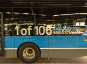 An electric bus saying '1 of 106 zero-emission electric buses'. Picture by Gary Ramage 