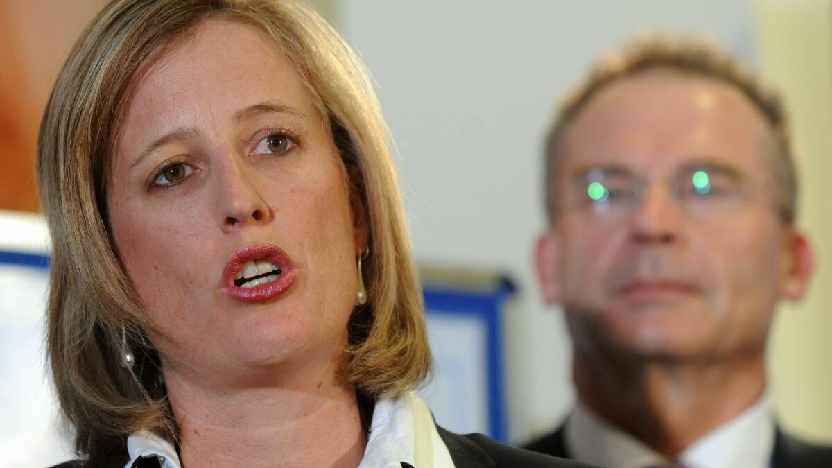 Katy Gallagher in 2010 when she was the ACT's health minister. She said at the time a compulsory acquistion of Calvary would be a disaster. Picture by Graham Tidy 