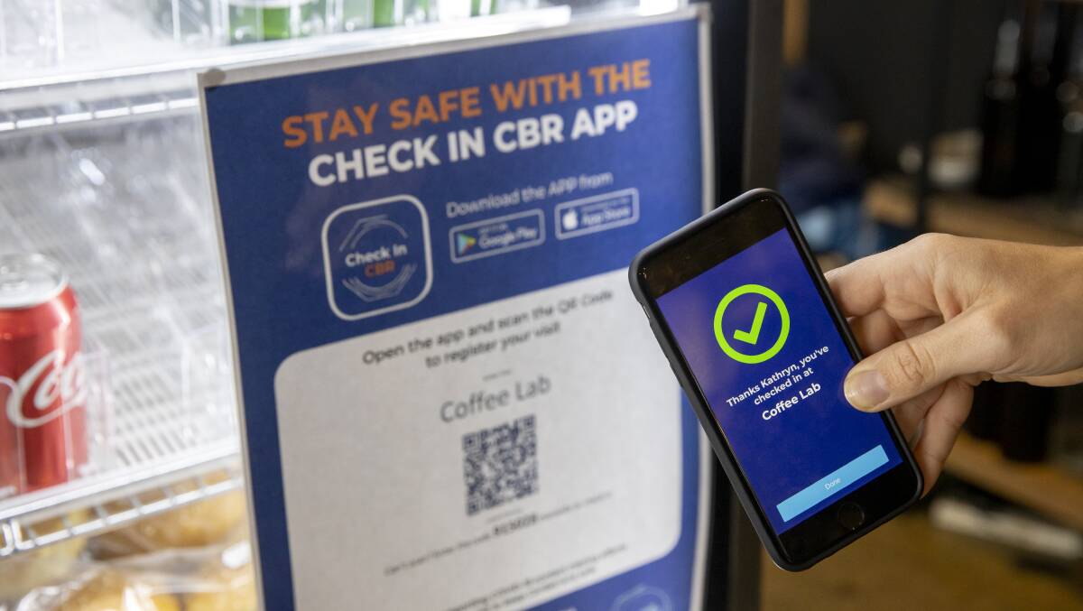 A digital vaccine certifcate will be able to be added to the Check In CBR app. Picture: Sitthixay Ditthavong 