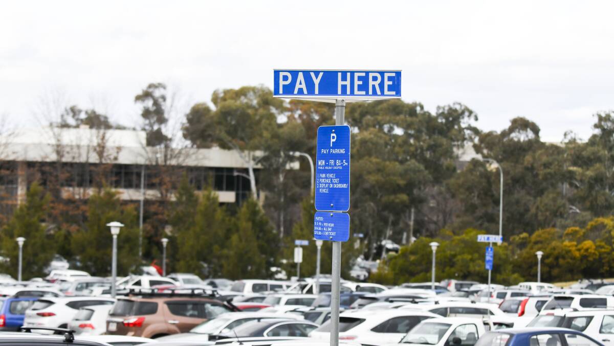 A push for free evening parking has been shot down by the ACT government. Picture: Dion Georgopoulos