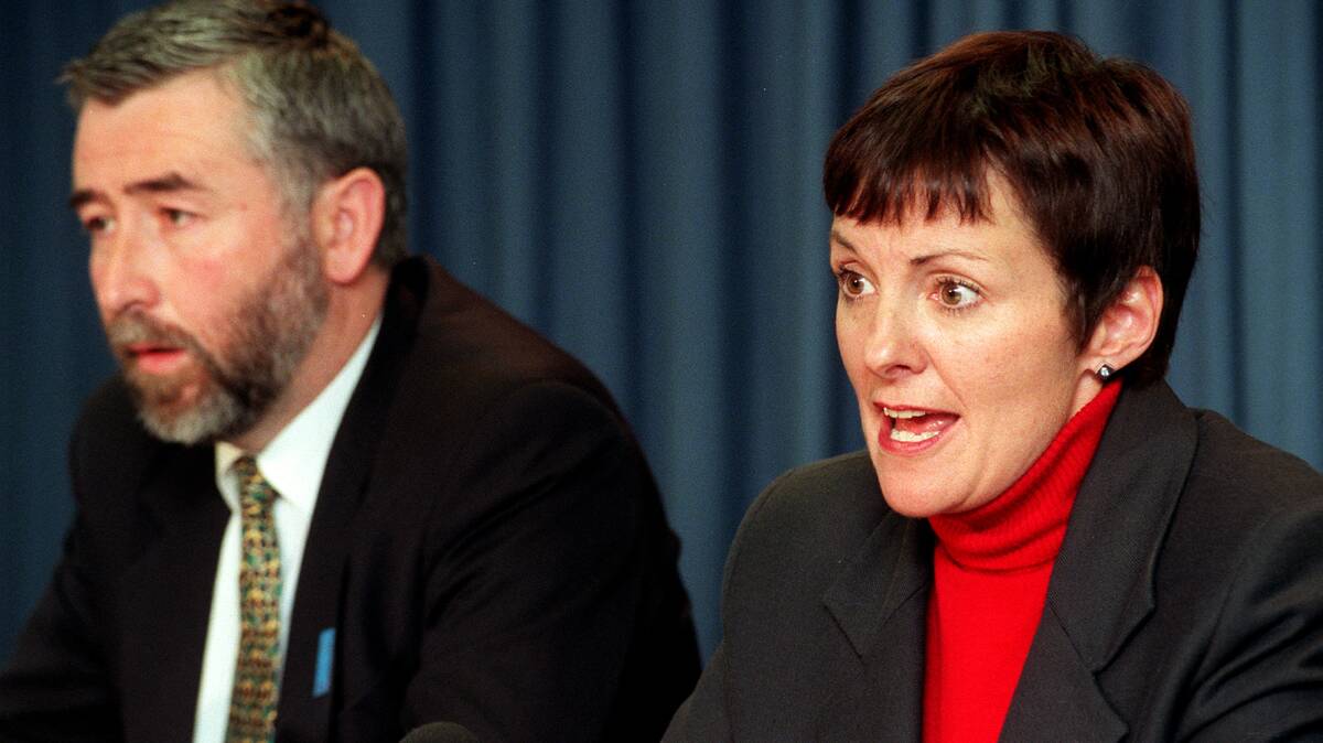 Former ACT chief ministers Gary Humphries and Kate Carnell, pictured in 2000. Picture: Peter Wells 