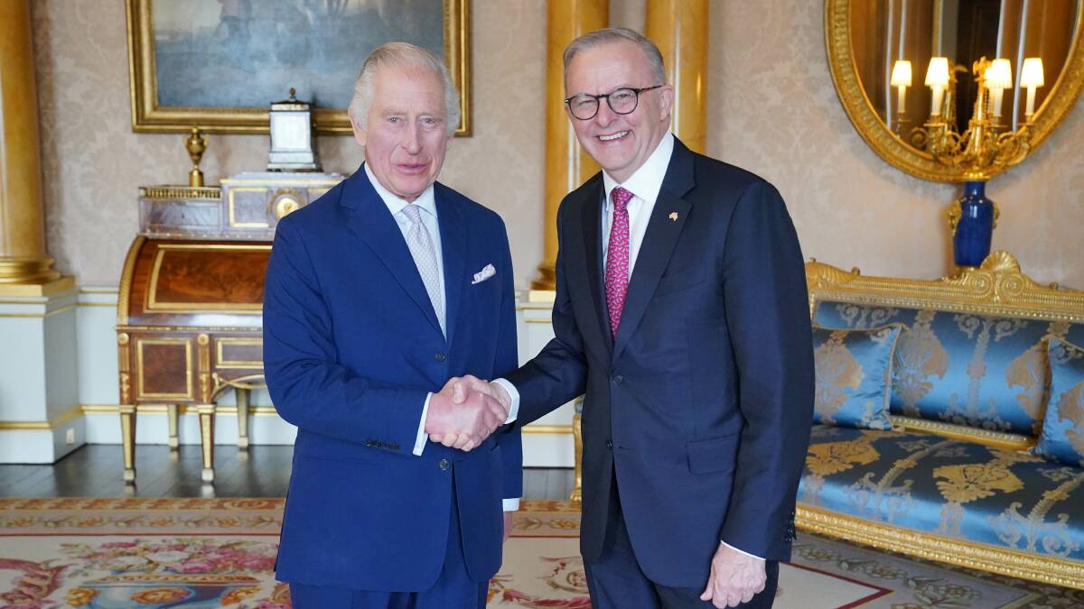 Anthony Albanese meets King Charles III in London on Tuesday. Picture Getty Images