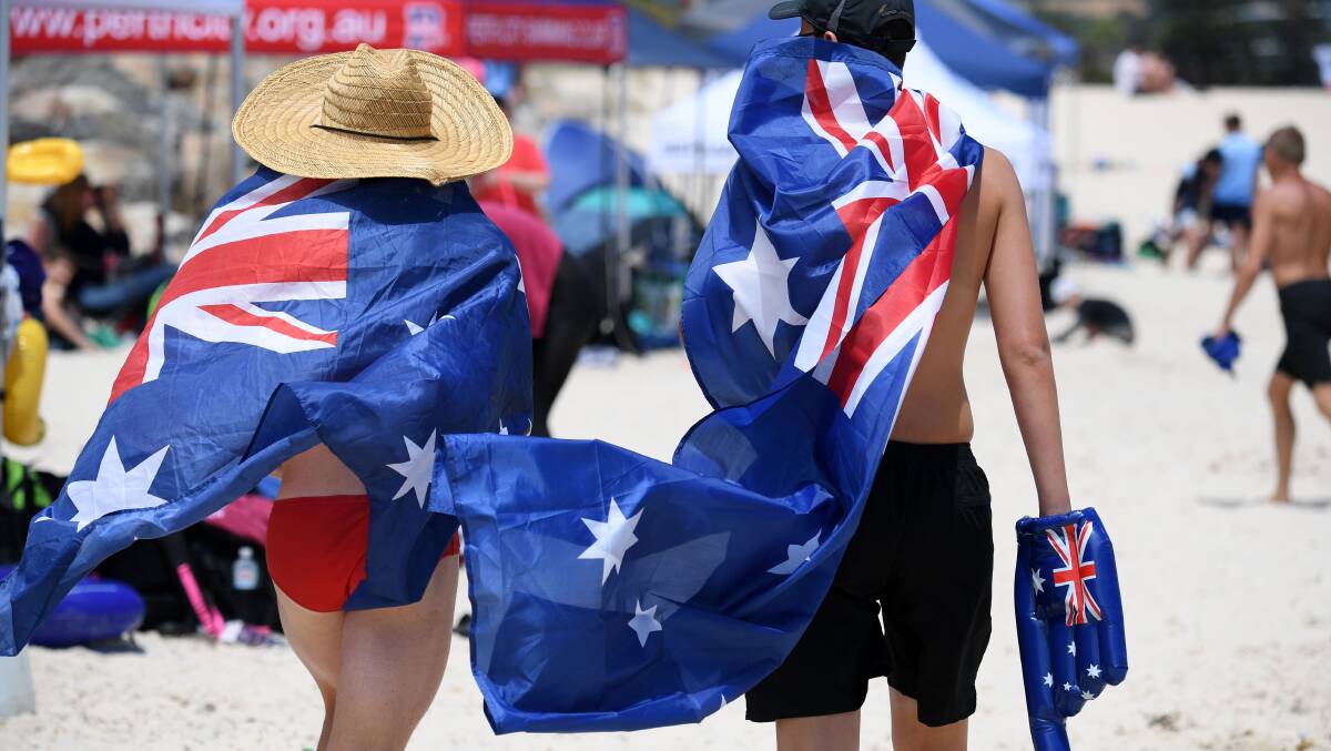 Since when did Australia Day become a celebration involving an orgy of ceremonies, festivals, flag-waving, anthems? Picture: Getty Images