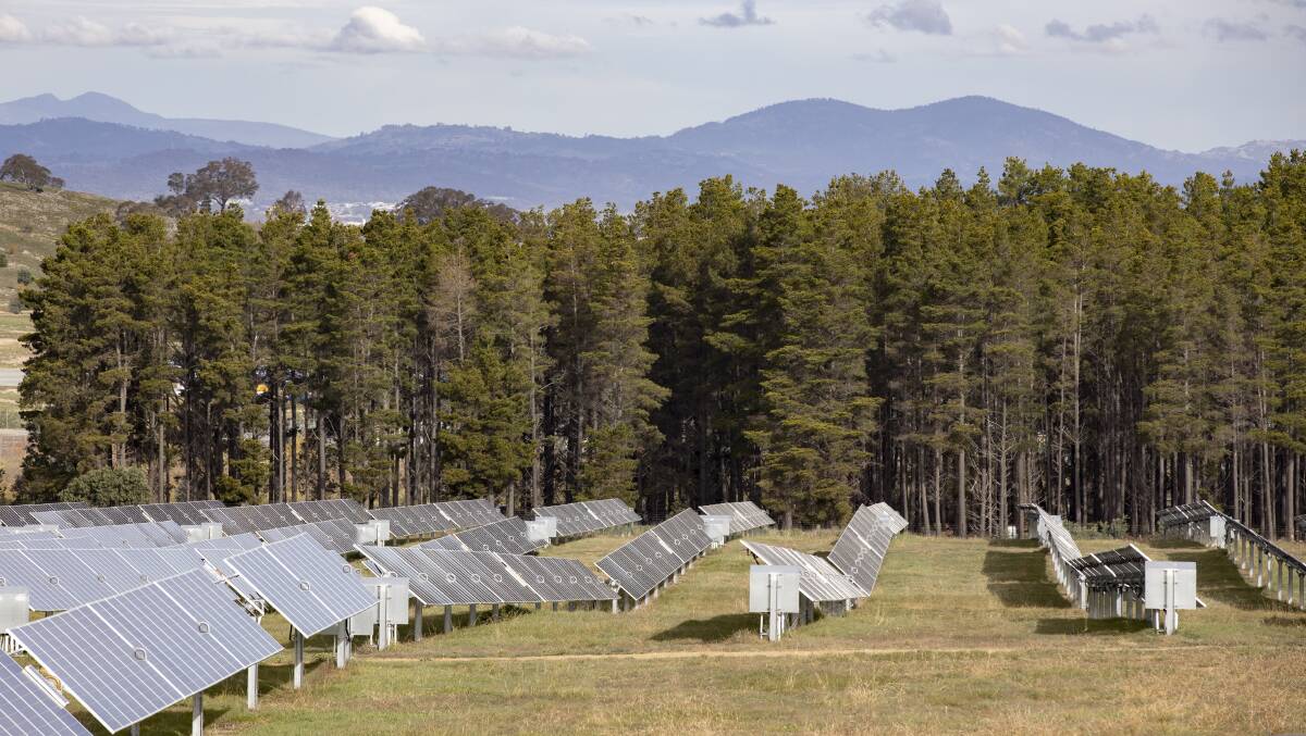 The Mount Majura solar farm. The ACT should further invest in renewables to transition to net zero. Picture: Sitthixay Ditthavong 