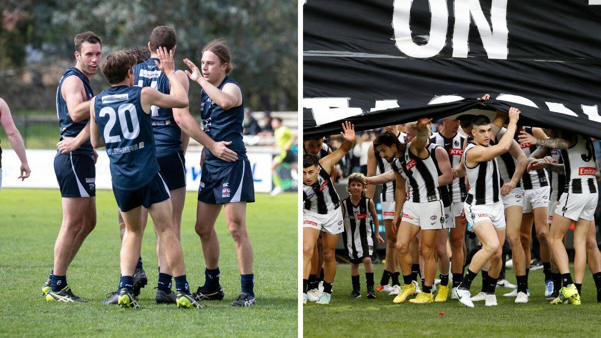 Belconnen Magpies, left, and Collingwood Magpies share the same theme song. Or do they? Pictures by Sitthixay Ditthavong, Getty Images