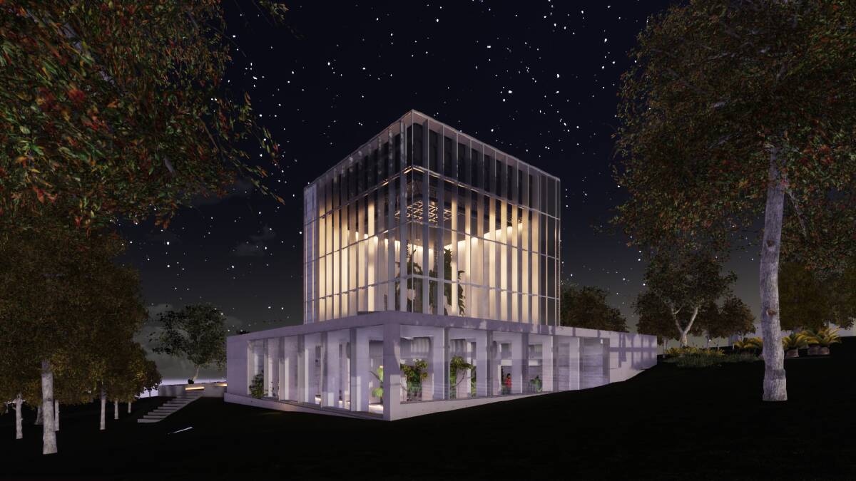 An artist's impression of the observatory at night. Picture: Supplied