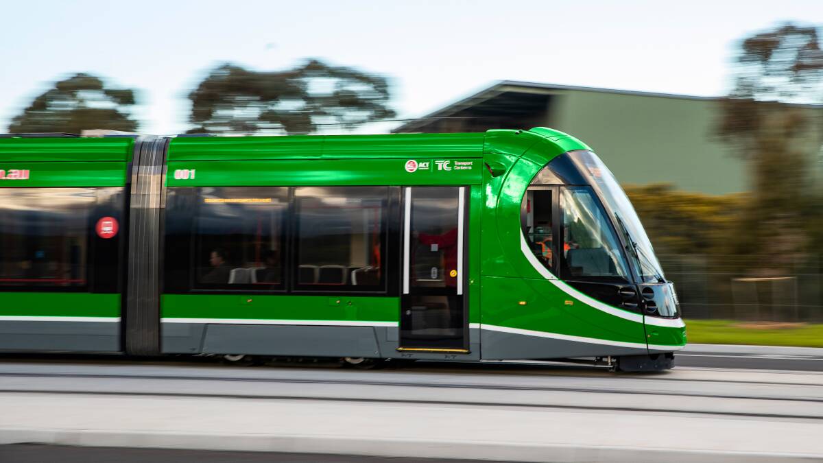 A green tram proved a bit too costly this week, but what about if the Raiders make the grand final? Picture digitally altered.