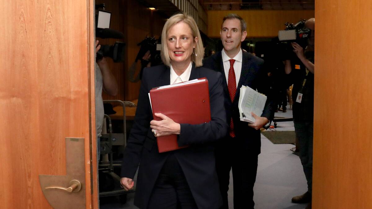 Have Treasurer Jim Chalmers, right, and Finance Minister Katy Gallagher reversed budgetary thinking? Picture by James Croucher