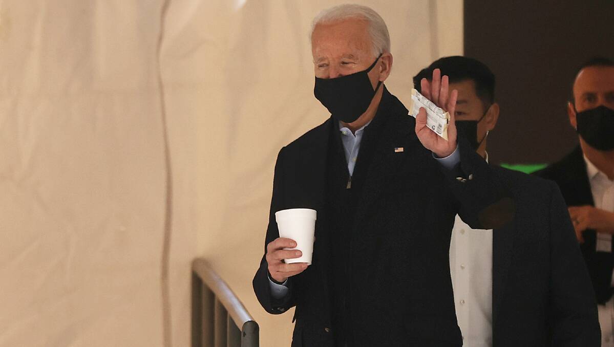 Joe Biden on Monday ahead of his inauguration this week. Picture: Getty Images