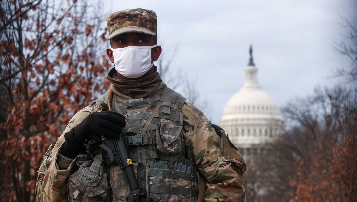 The National Guard has ramped up security ahead of the inauguration. Picture: Getty Images