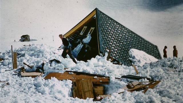 Kunama Hutte soon after the deadly avalanche of 12 July 1956. Picture: Cees Koeman