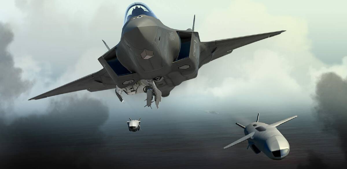 An F-35 launching JSM missiles. Picture Raytheon Technologies