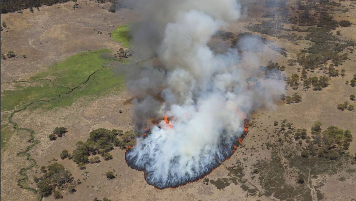 The ignition point of the Orroral Valley fire on January 27, 2020. Picture: Department of Defence