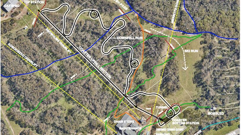 The proposed location of the Alpine Coaster at Thredbo. Picture supplied