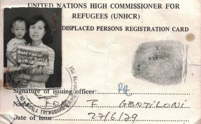 Kim Hunyh doesn't have a birth certificate, instead holding a UN refugee card.