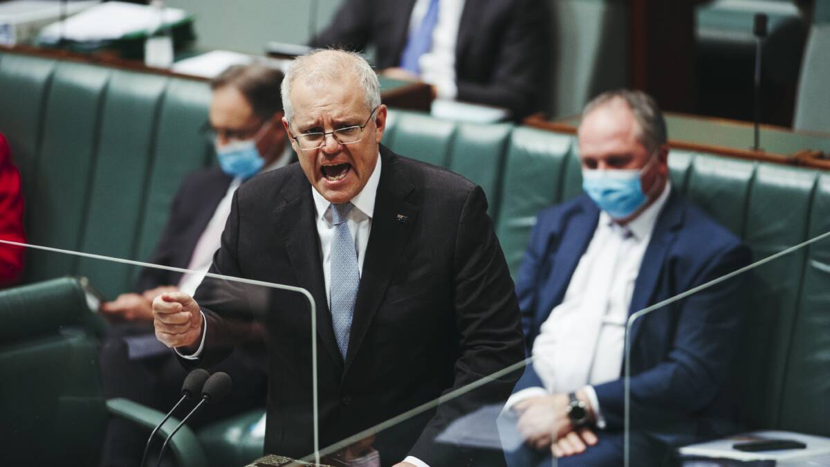 Scott Morrison is incapable of taking a backward step, or of ever admitting that he was once wrong. Picture: Dion Georgopoulos
