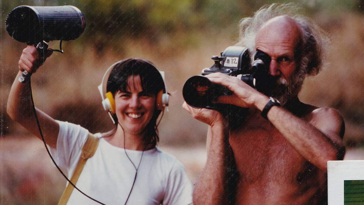 Ian Dunlop with Pip Deveson at Yirrkala in 1982. Picture: Supplied/NFSA