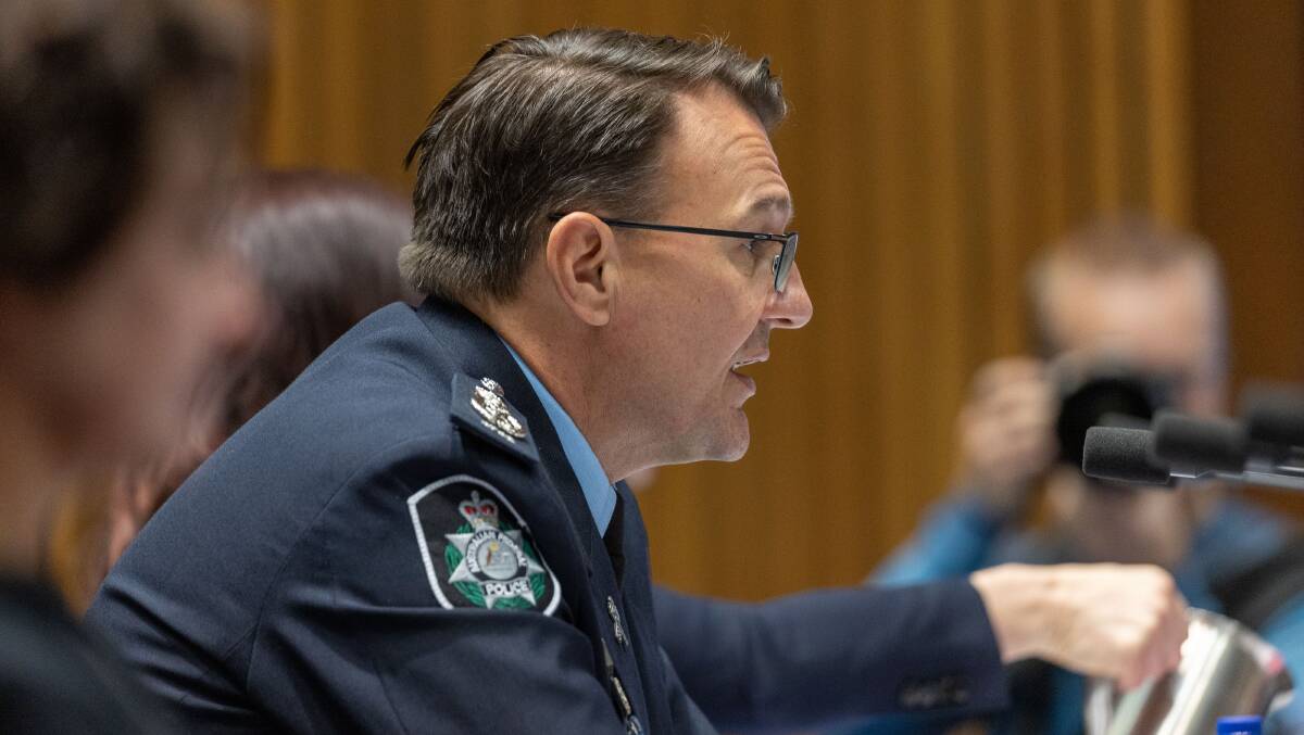 AFP commissioner Reece Kershaw was quizzed on the PwC investigation during Senate estimates this week. Picture by Gary Ramage