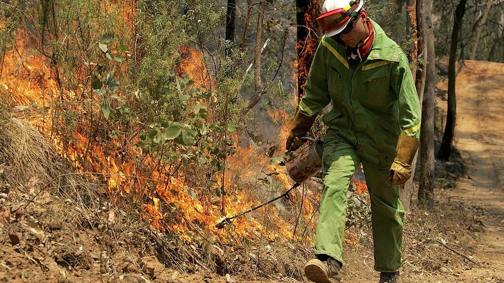 A firefighter back-burns scrubland close to Mt Beauty. Indigenous Australians have burned the bush regularly for thousands of years. Picture: Getty Images