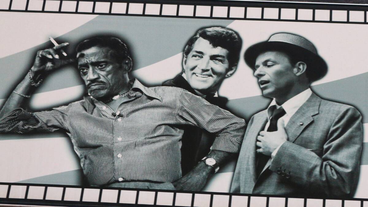 Sammy Davis Jr., Dean Martin and Frank Sinatra on a Rat Pack billboard in Majorca. Picture: Shutterstock