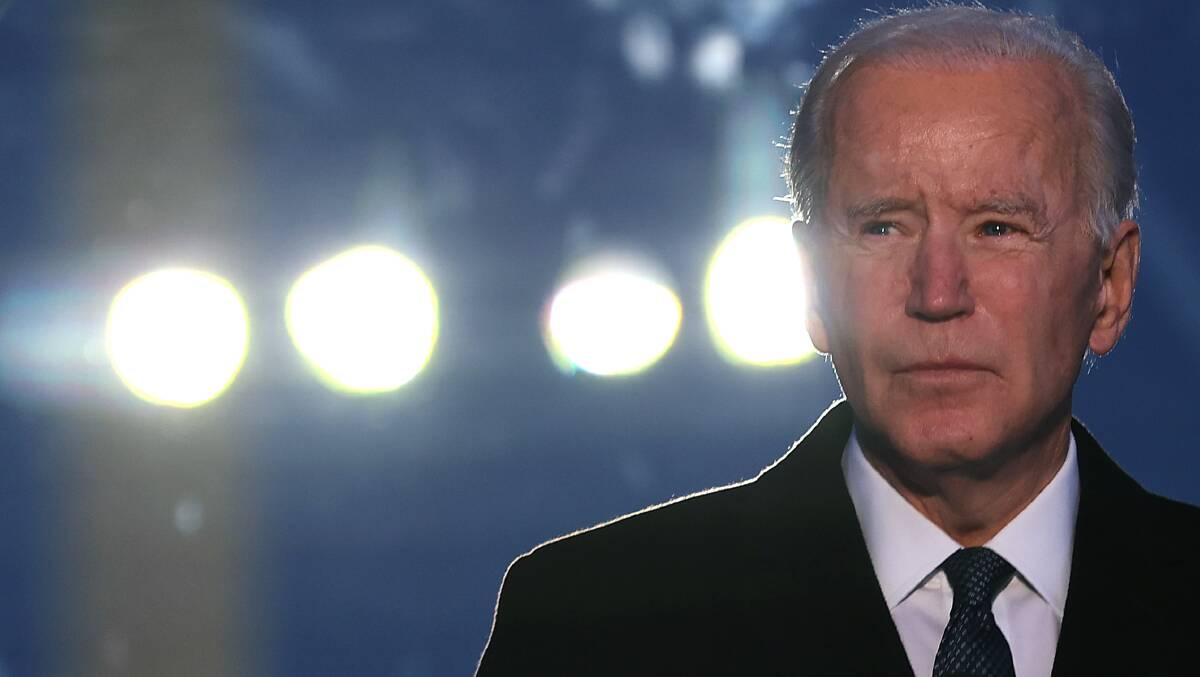 Joe Biden in Washington DC on Tuesday ahead of his inauguration. Picture: Getty Images