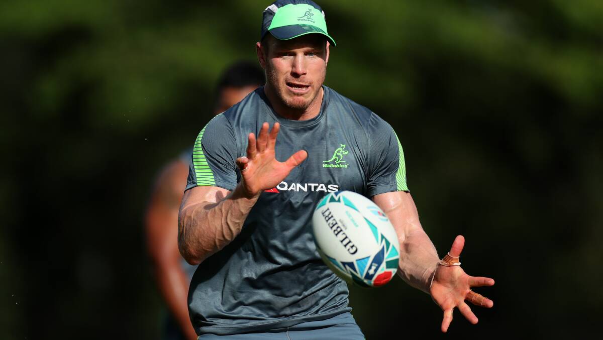 David Pocock trains this week ahead of the Wallabies opening World Cup match on Saturday. Picture: Getty Images