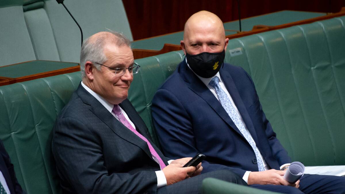 Scott Morrison and Peter Dutton need to start spending their defence budget on defence, not jobs. Picture: Elesa Kurtz