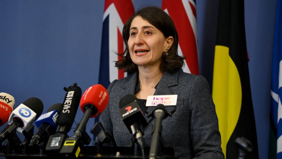 Former NSW premier Gladys Berejiklian announces her resignation last Friday. Picture: Getty Images