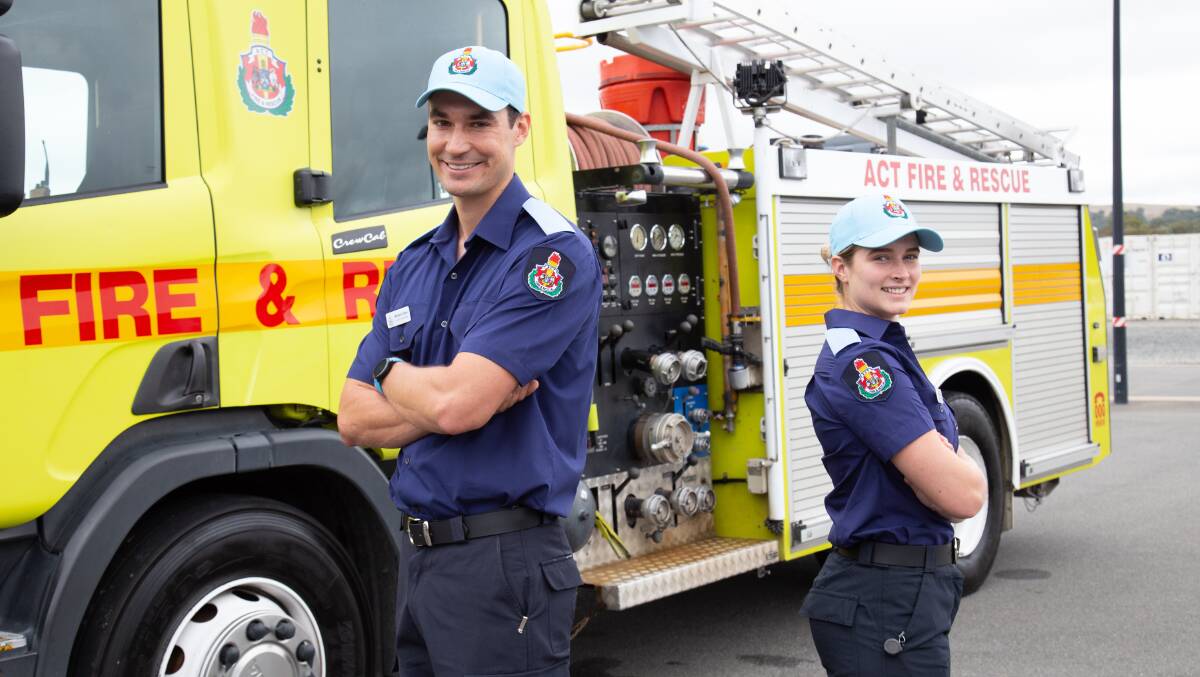 ACT Fire and Safety recruits Madison Giles and Lauren Thompson. Picture: Supplied 