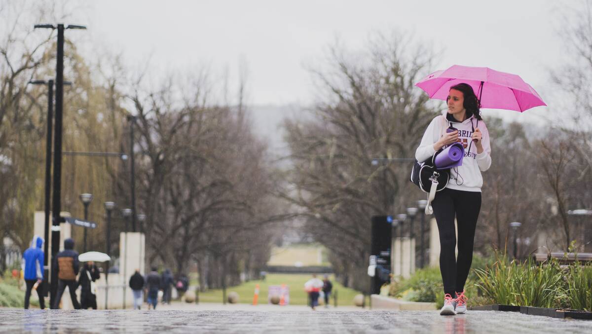 Bring out your brollies, Canberra is in for four days of wet weather. Picture: Dion Georgeopoulos