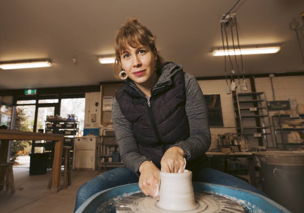 Canberra Potters' gallery manager and teacher Katrina Leske at Watson Arts Centre. Picture: Jamila Toderas