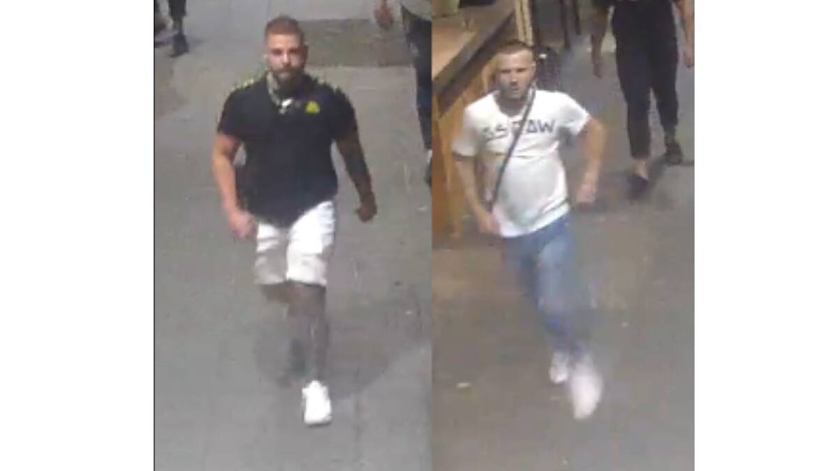 ACT Policing have released footage of two men involved in an altercation in Civic on November 20, 2020. Picture: Supplied. 