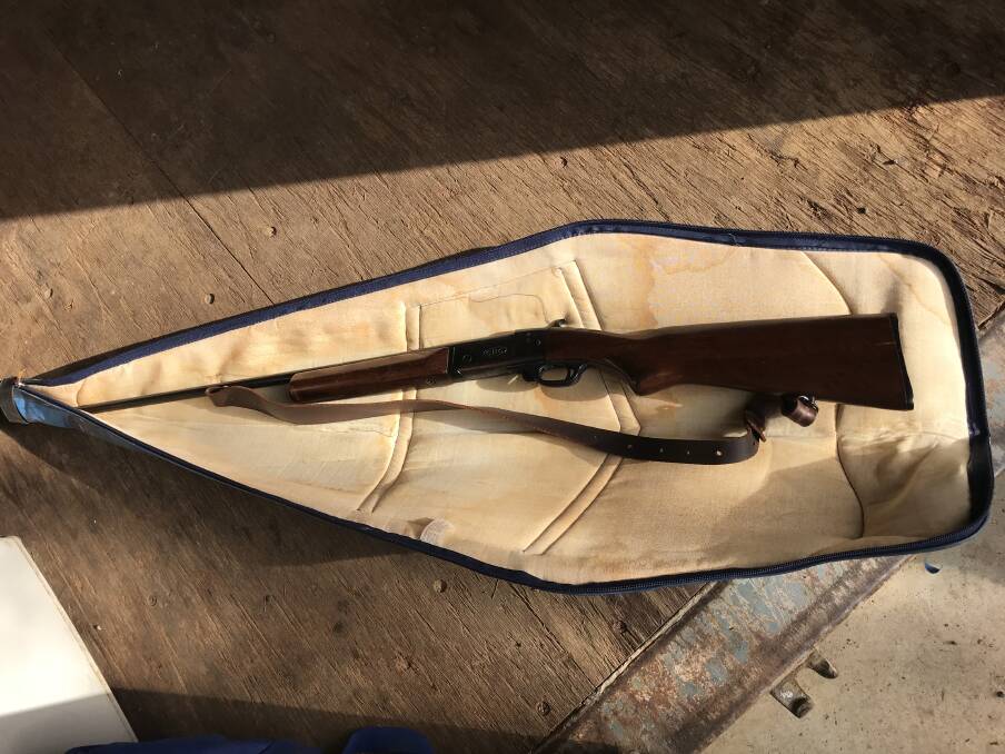 The shotgun allegedly found at the property. Picture: ACT Policing. 