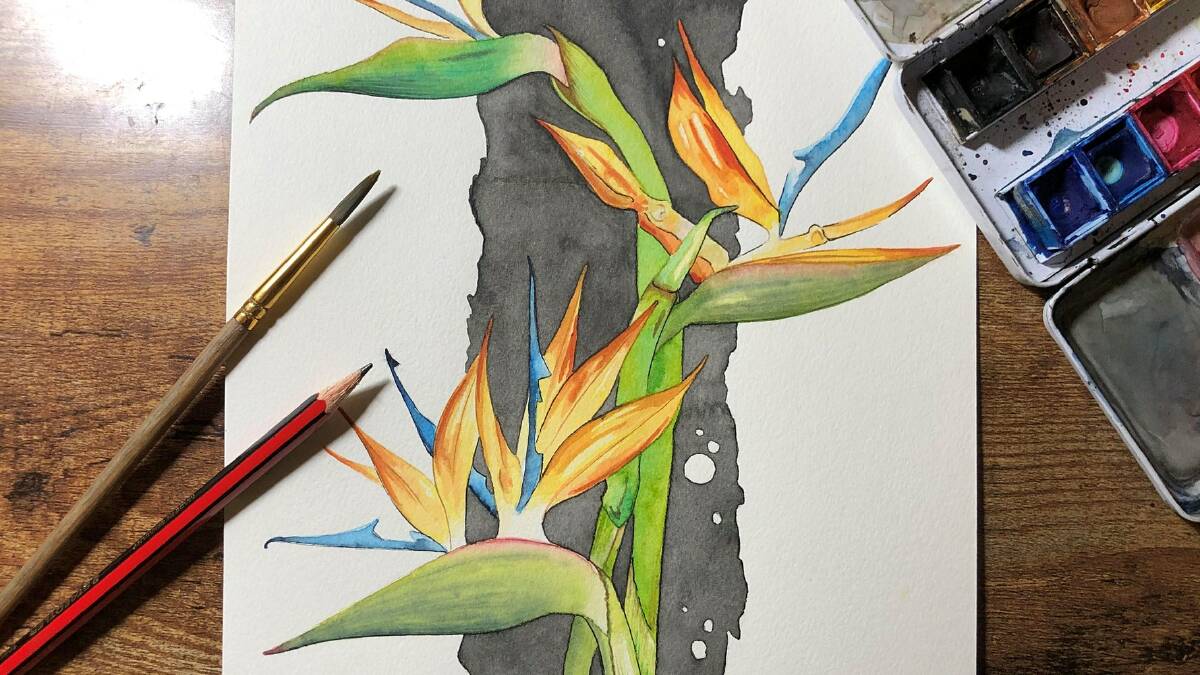 Learn how to paint a birds of paradise. Picture: The Art Project Canberra