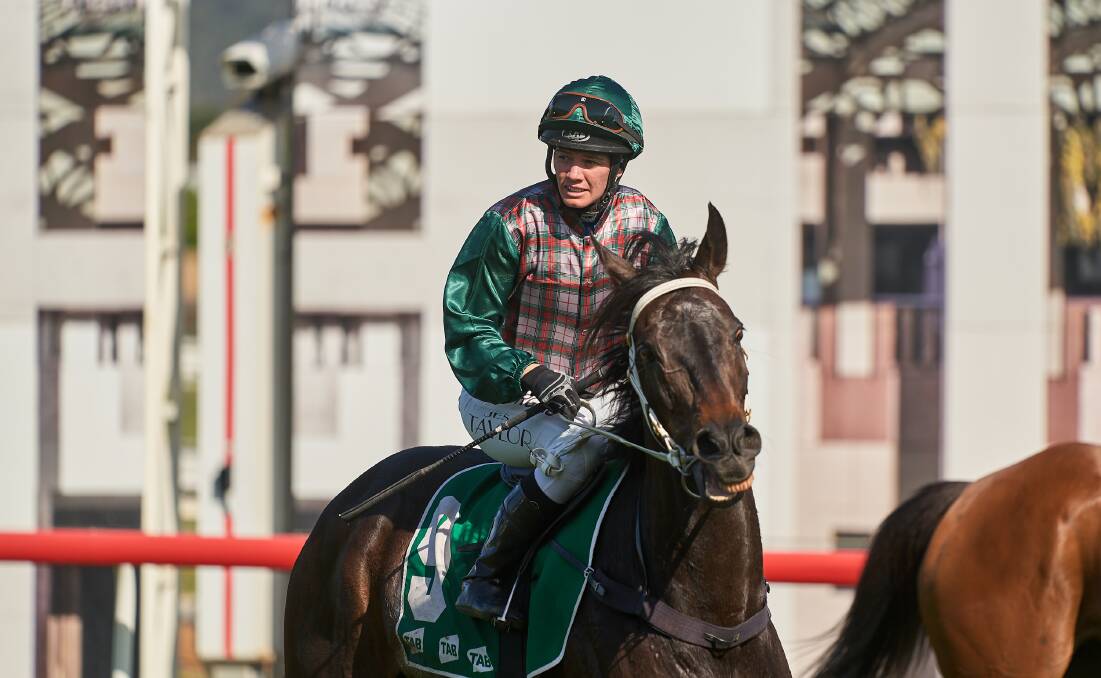 Jess Taylor returns to scale aboard Upper House, who won the Federal Handicap on Friday. Picture: Matt Loxton