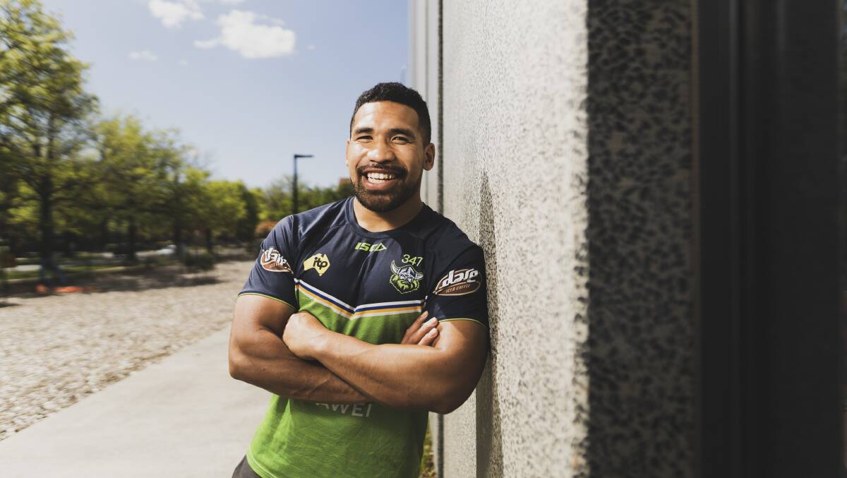 Siliva Havili is loving his time at the Canberra Raiders. Picture: Dion Georgopoulos
