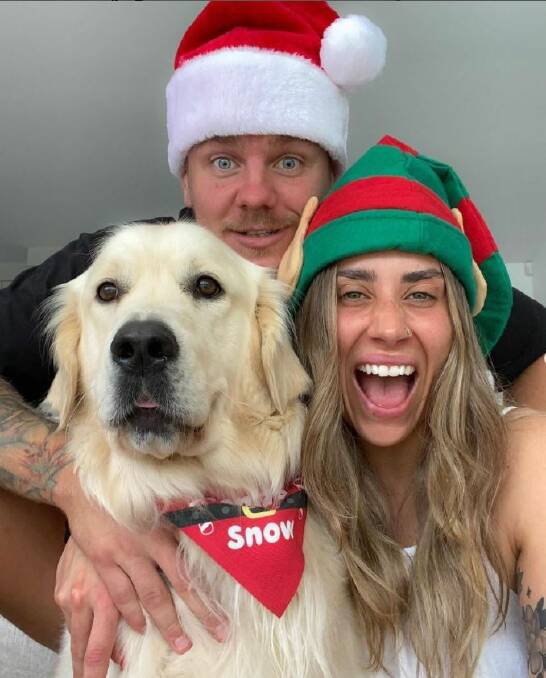 Ryan Sutton and his partner Kate were forced to spend Christmas in isolation after testing positive to the virus. Picture: Instagram