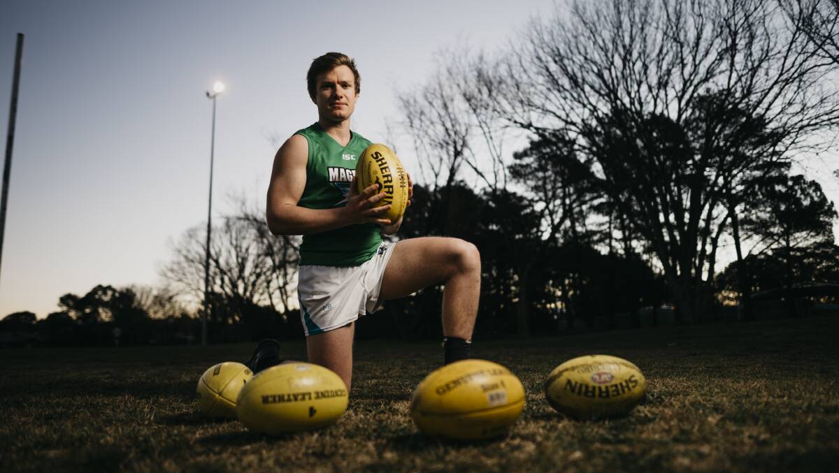 Mitch Maguire is still hopeful of realising his AFL dream. Picture: Dion Georgopoulos.