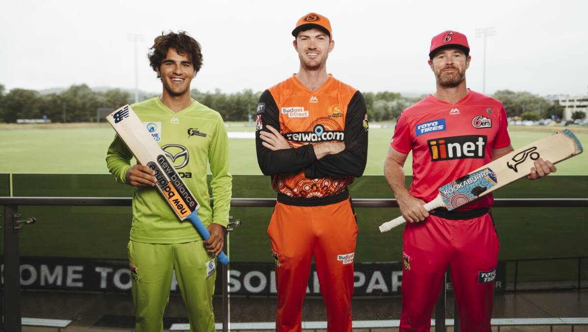 Ollie Davies, Ashton Turner and Dan Christian are in Canberra for this weekend's Big Bash finals. Picture: Dion Georgopoulos
