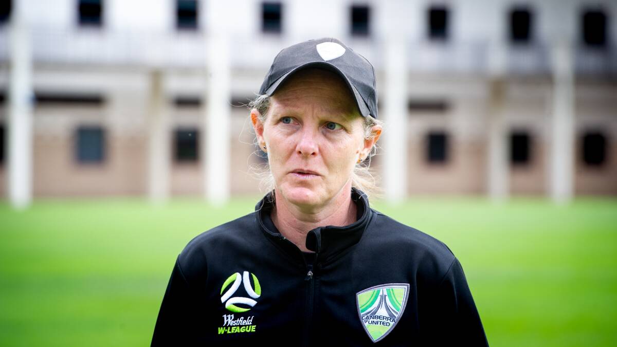 Vicki Linton has overseen two wins and a draw in her first three matches as Canberra United coach. Picture: Elesa Kurtz