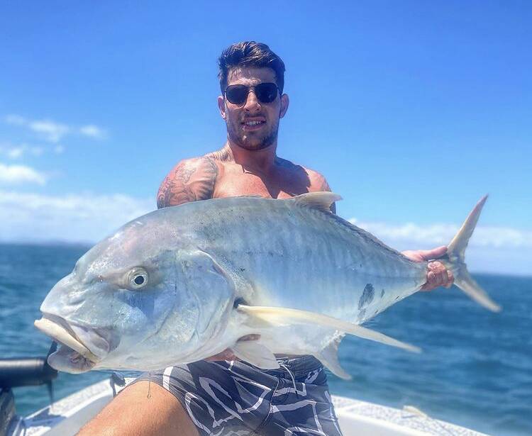 Curtis Scott went on a fishing trip with Dally M Medalist Jack Wighton during the offseason. Wighton has been one of Scott's closest mates since he joined the Raiders. Picture: Curtis Scott