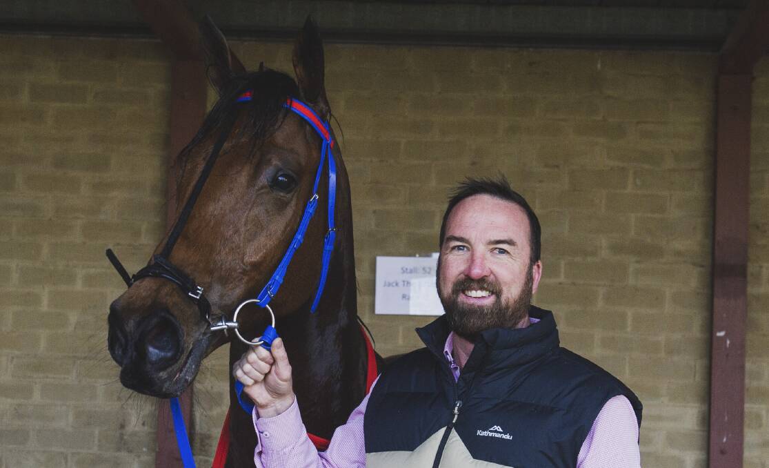 Nick Olive claimed the Federal Handicap at Queanbeyan on Tuesday with Proud Mia. Picture: Dion Georgopoulos