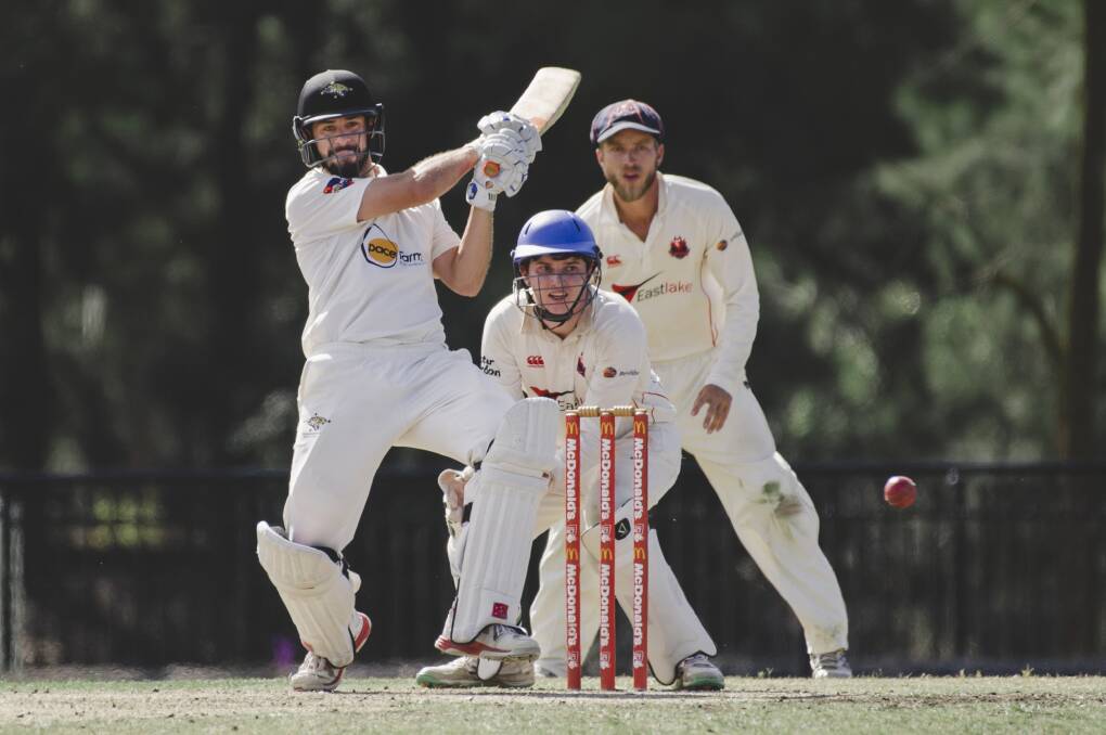 Luke Ryan pulls one into the on side. Cricket ACT has settled on this summer's competition structure. Picture: Jamila Toderas