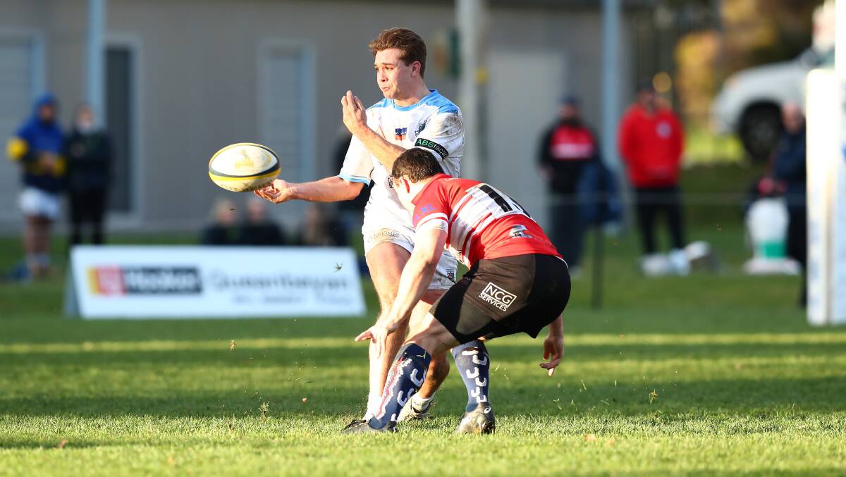 Jackson Stuart in action for the Queanbeyan Whites. Junior rugby union has been cancelled in the ACT due to Canberra's lockdown. Picture: Keegan Carroll