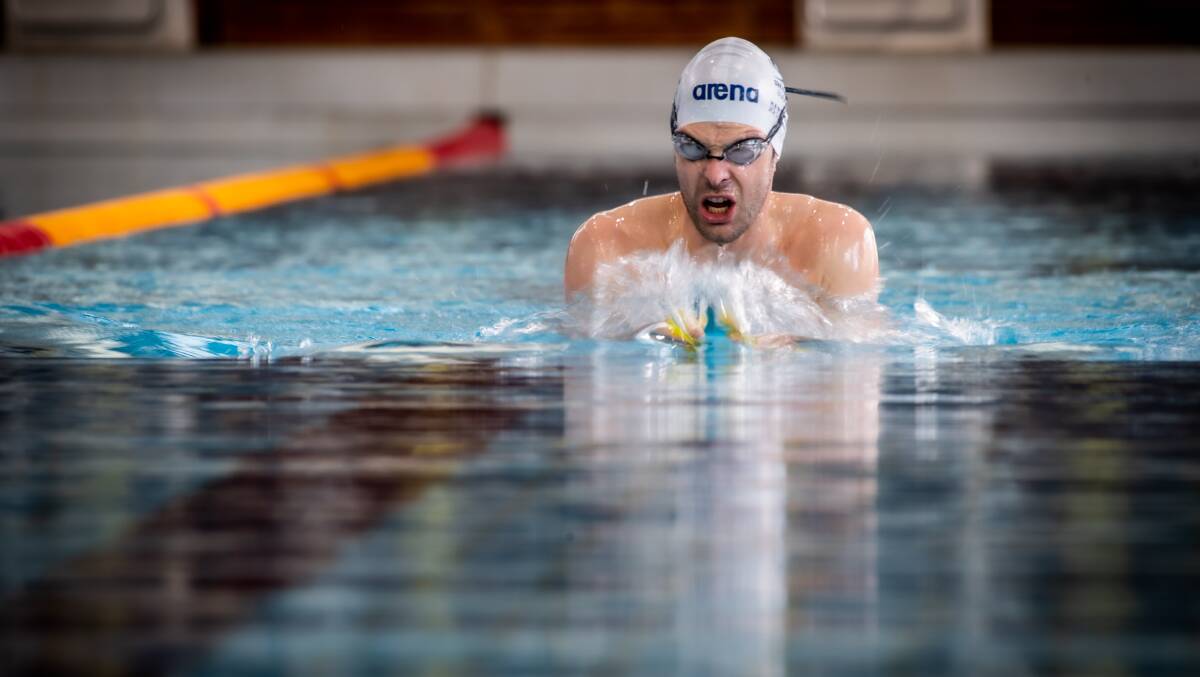 Matt Levy training at the AIS. Picture: Karleen Minney.