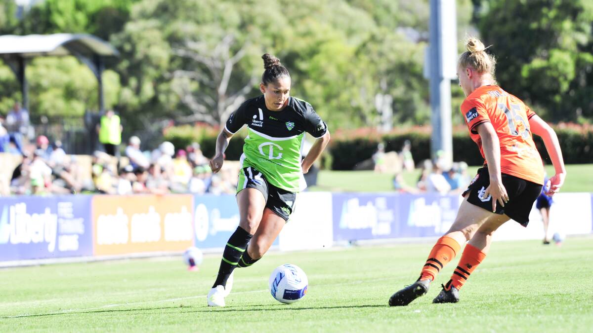Allira Toby made her Canberra United debut on Thursday afternoon. Picture: Dion Georgopoulos
