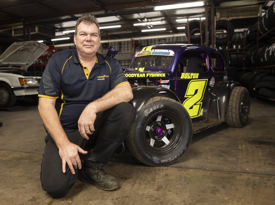 Canberra speedway racer Troy Bolton has been crowned the Australian Legends Cars champion with two rounds still to run. Picture: Keegan Carroll
