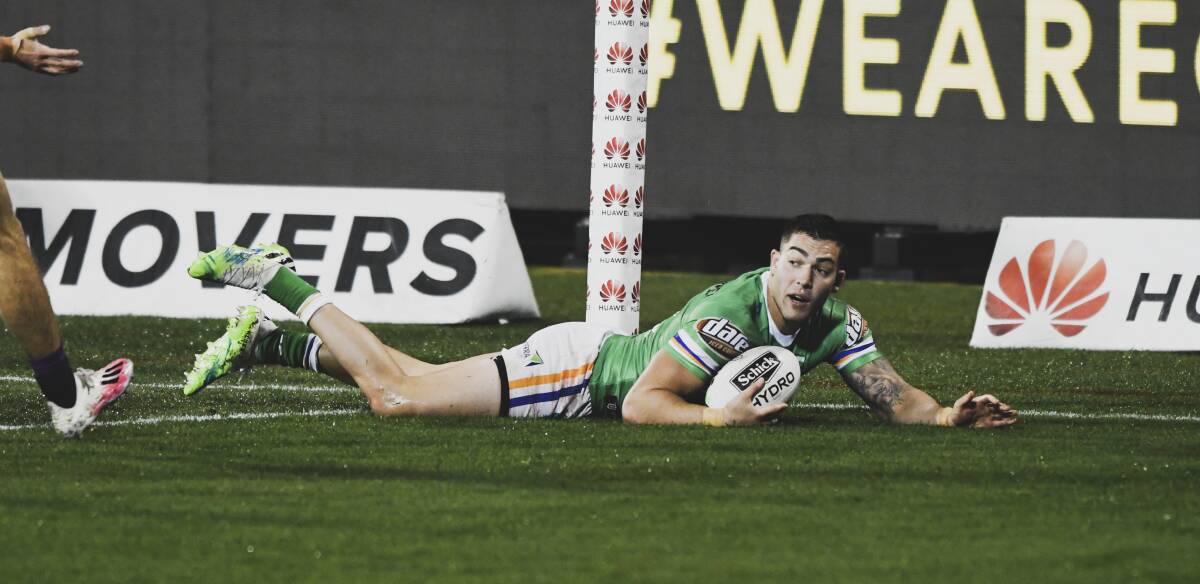 Nick Cotric will be back at the Canberra Raiders in 2022. Picture: Dion Georgopoulos